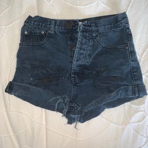 Distressed Dark Wash Shorts
